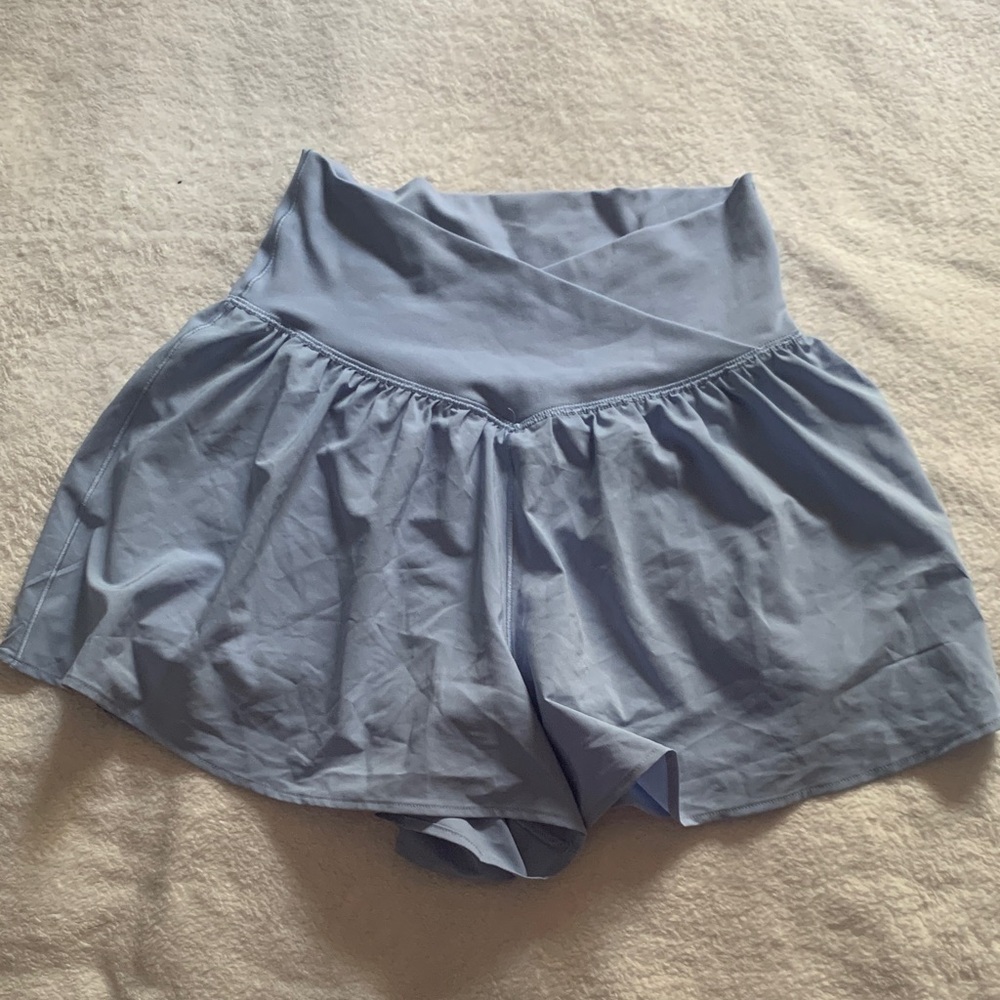 Offline Women's Light Blue Crossover Waist Shorts
